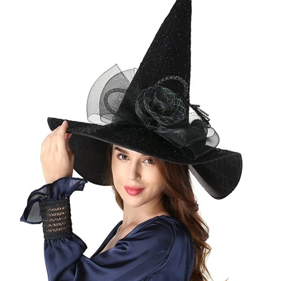 Sdsaena Deluxe High Halloween Witch Hat - Black - Picture 8 of 11